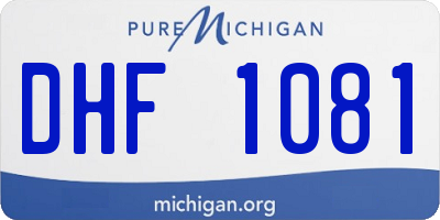 MI license plate DHF1081