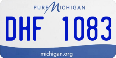 MI license plate DHF1083