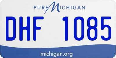MI license plate DHF1085