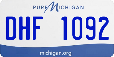 MI license plate DHF1092