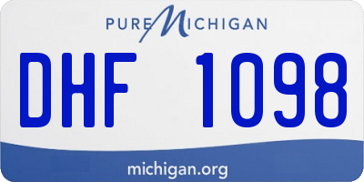 MI license plate DHF1098