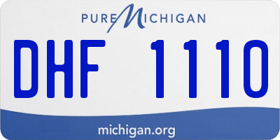 MI license plate DHF1110