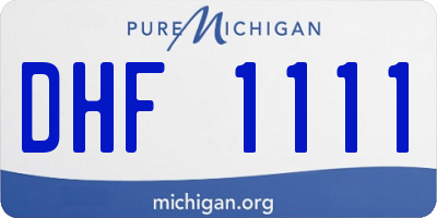 MI license plate DHF1111