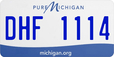 MI license plate DHF1114