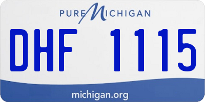 MI license plate DHF1115