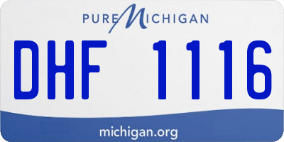 MI license plate DHF1116