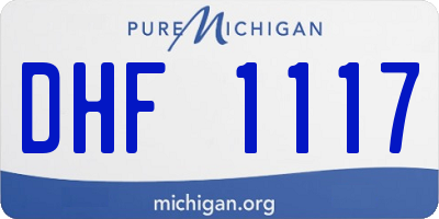MI license plate DHF1117