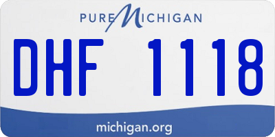 MI license plate DHF1118