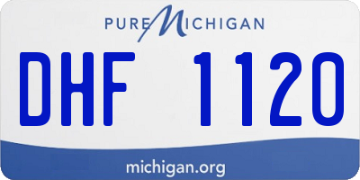 MI license plate DHF1120