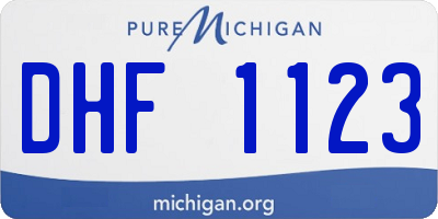 MI license plate DHF1123