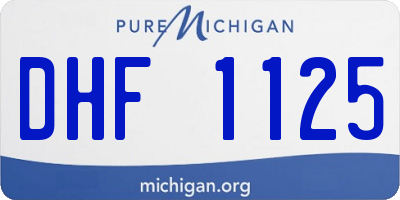 MI license plate DHF1125