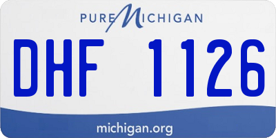MI license plate DHF1126