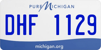 MI license plate DHF1129