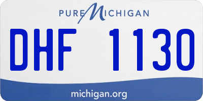 MI license plate DHF1130