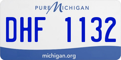MI license plate DHF1132