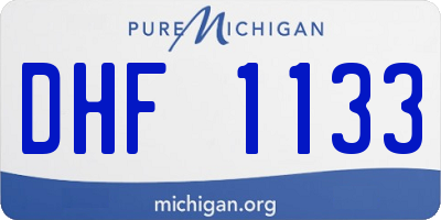 MI license plate DHF1133