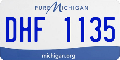 MI license plate DHF1135