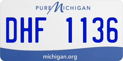 MI license plate DHF1136