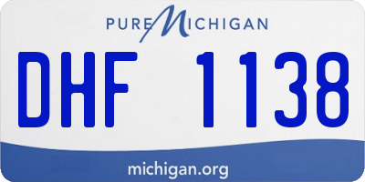 MI license plate DHF1138