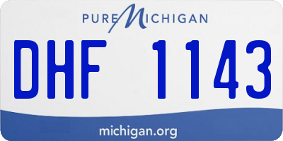 MI license plate DHF1143