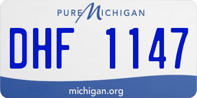 MI license plate DHF1147