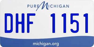 MI license plate DHF1151