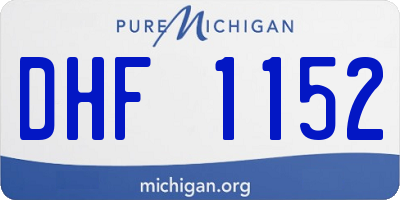 MI license plate DHF1152