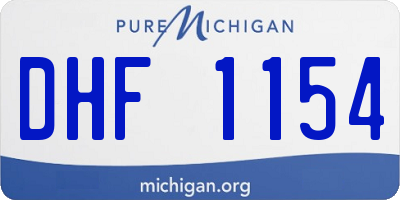 MI license plate DHF1154