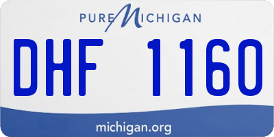 MI license plate DHF1160
