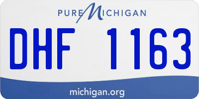 MI license plate DHF1163