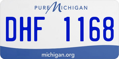 MI license plate DHF1168
