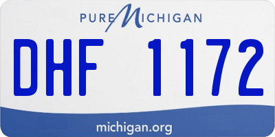 MI license plate DHF1172