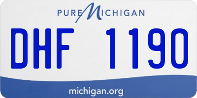 MI license plate DHF1190