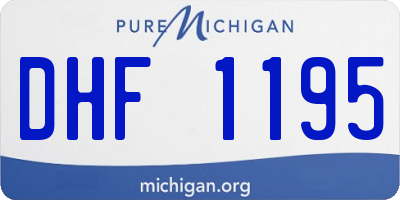 MI license plate DHF1195