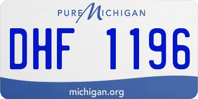 MI license plate DHF1196