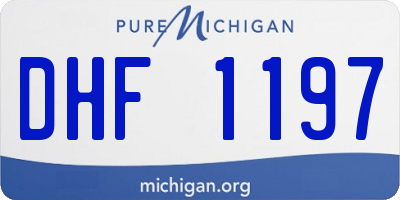 MI license plate DHF1197