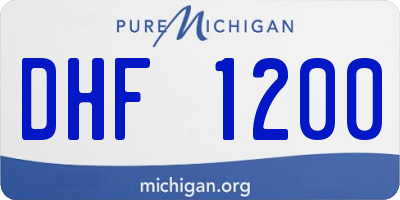 MI license plate DHF1200