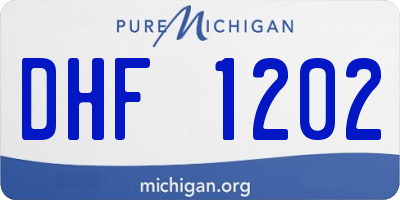 MI license plate DHF1202