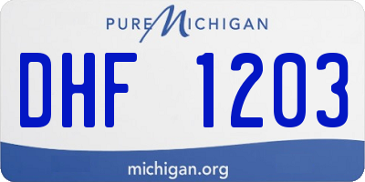 MI license plate DHF1203