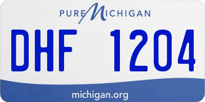 MI license plate DHF1204