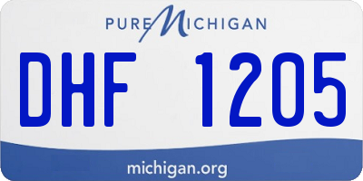MI license plate DHF1205