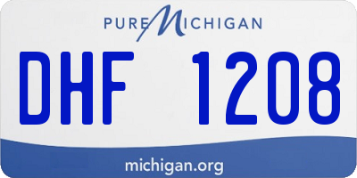 MI license plate DHF1208