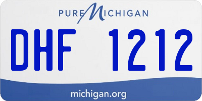 MI license plate DHF1212