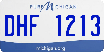 MI license plate DHF1213