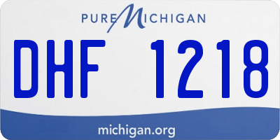 MI license plate DHF1218