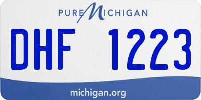MI license plate DHF1223
