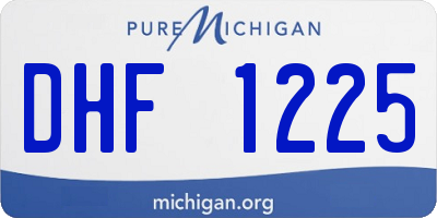 MI license plate DHF1225
