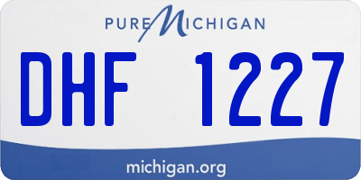 MI license plate DHF1227