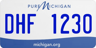 MI license plate DHF1230