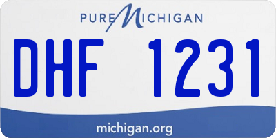 MI license plate DHF1231